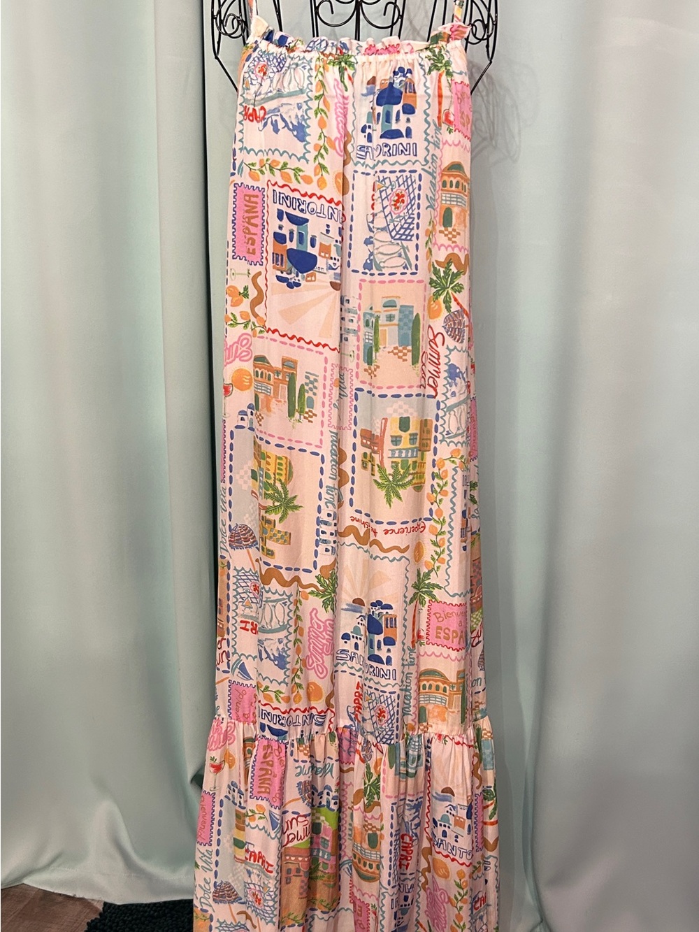 Printed Maxi Multi-Colored Lightweight Summer Beach Dress Cover Up